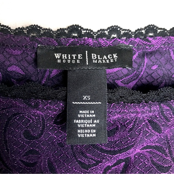 WHBM Regal Purple and Black Faux Boned Lace Trim Tan… - Picture 3 of 6